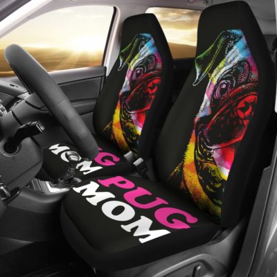 Pug Mom Car Seat Covers (set of 2)