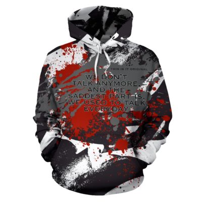 When I miss you. Black & White Abstract Design Pullover Hoodie