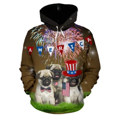 Fourth of July Pitbull Pullover Hoodie