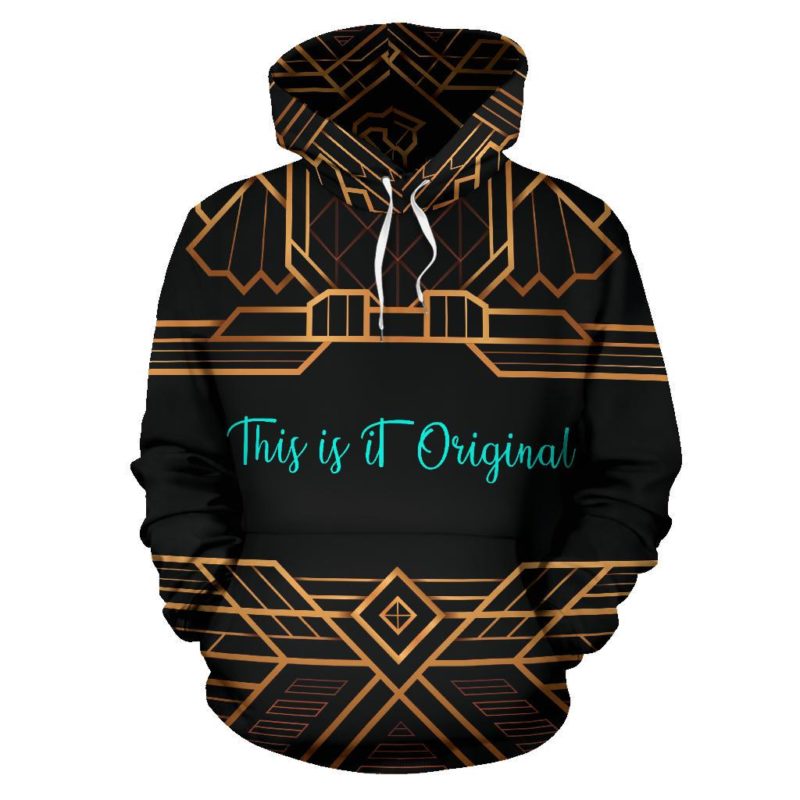 Luxury Abstract Army Yellow Design Hoodie With Quote. Childhood before technology - Pullover Hoodie