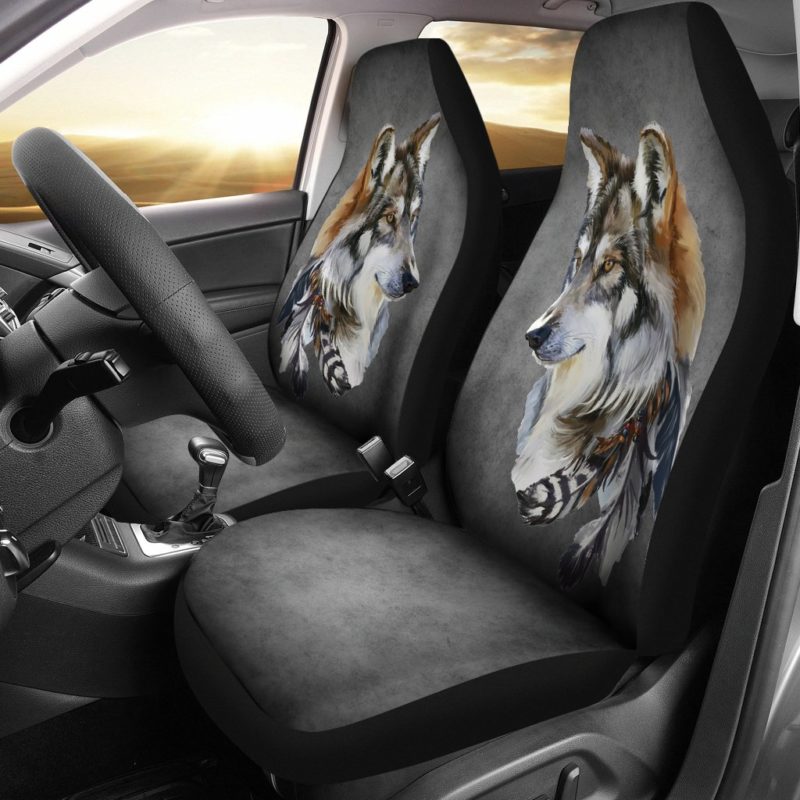 Tribal Wolf Car Seat Covers (set of 2)