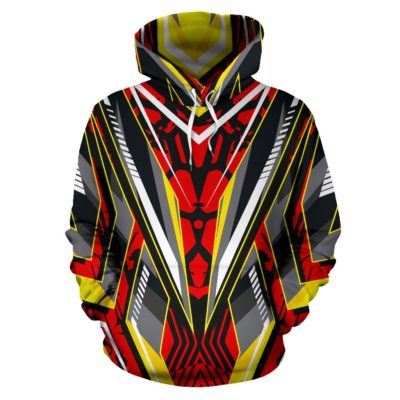 Racing Style Yellow & Grey Special Stripes Vibes Pullover Hoodie
