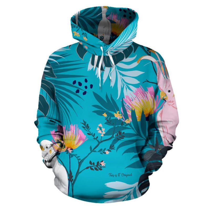 Tropical Flowers Art Design Pullover Hoodie