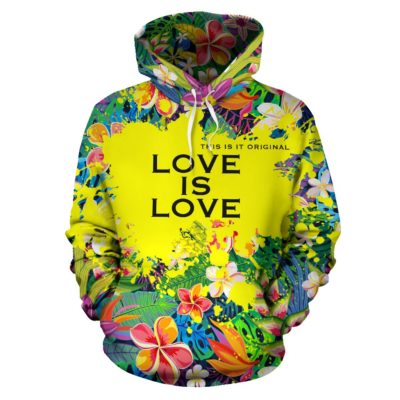 Luxury Floral - Tropical design Style Hoodie with Quote by Emotions. Rainbow Sheep - Pullover Hoodie