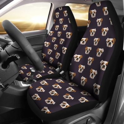 Bulldog Face Car Seat Covers (set of 2)