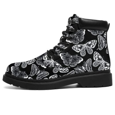 Black Bohemian Butterfly All-Season Leather Boots