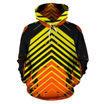 Racing Urban Style Yellow & Black Stripes Vibes Pullover Hoodie