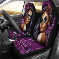 Calavera Purple Car Seat Covers (set of 2)