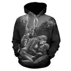 "Enjoy Today" Blue Neon Design Pullover Hoodie