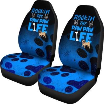 Rockin Paw Paw Life Pug Car Seat Covers (set of 2)