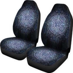 Aztec Symbol Blue Car Seat Covers (set of 2)