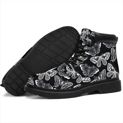 Black Bohemian Butterfly All-Season Leather Boots