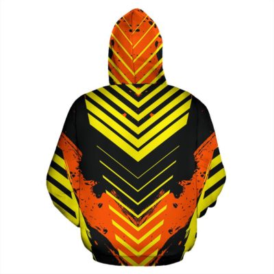 Racing Urban Style Black & Yellow Stripes Vibes Pullover Hoodie