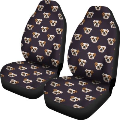 Bulldog Face Car Seat Covers (set of 2)