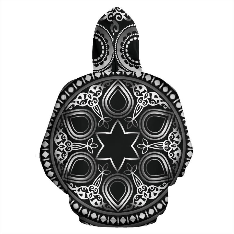Lovely Boho Mandala Light Blue Design Pullover Hoodie