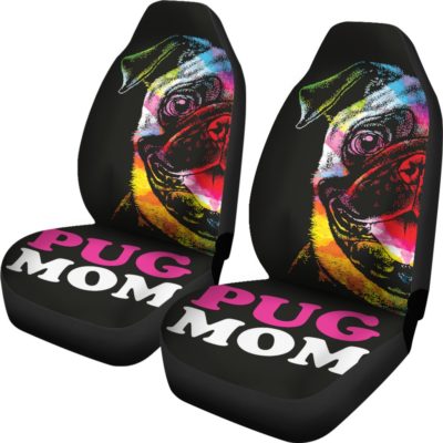 Pug Mom Car Seat Covers (set of 2)