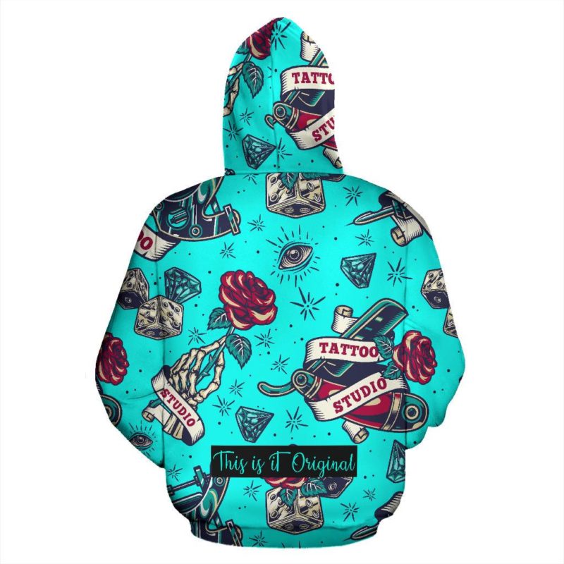 Light Blue Street Art Design With Black Painted Style - LOVE ME HARDER Pullover Hoodie