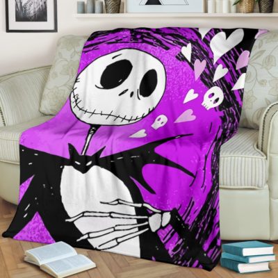 Purple Jack Skellington - Premium Blanket