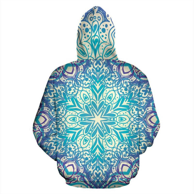 Lovely Boho Mandala Orange & Brown Design Pullover Hoodie