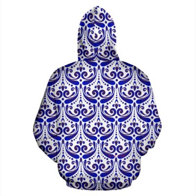 Amazing Traditional White & Blue Ornaments Vibes One Pullover Hoodie
