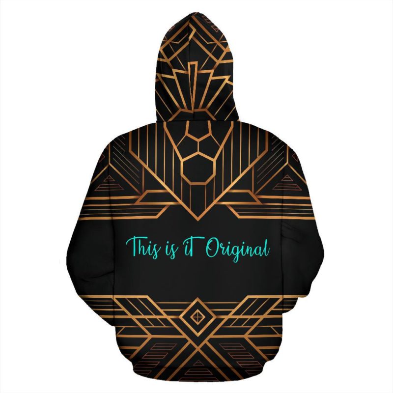 Luxurious Golden Art Deco Design Two Pullover Hoodie