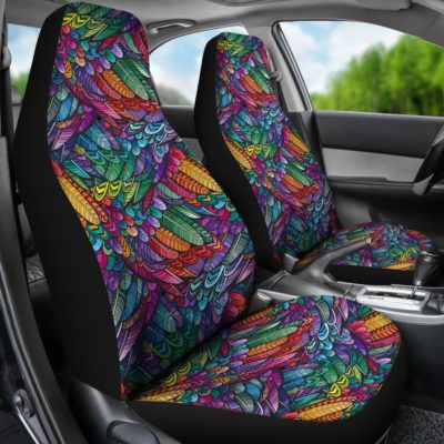 Boho Feathers - Car Seat Covers (set of 2)