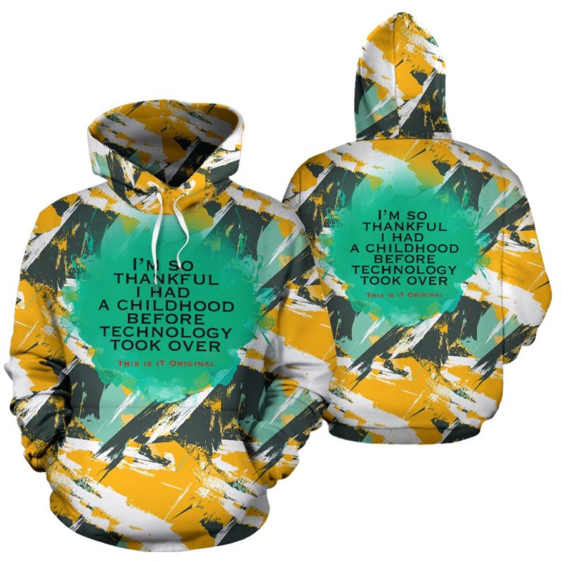 Luxury Abstract Army Yellow Design Hoodie With Quote. Make someone happy - Pullover Hoodie