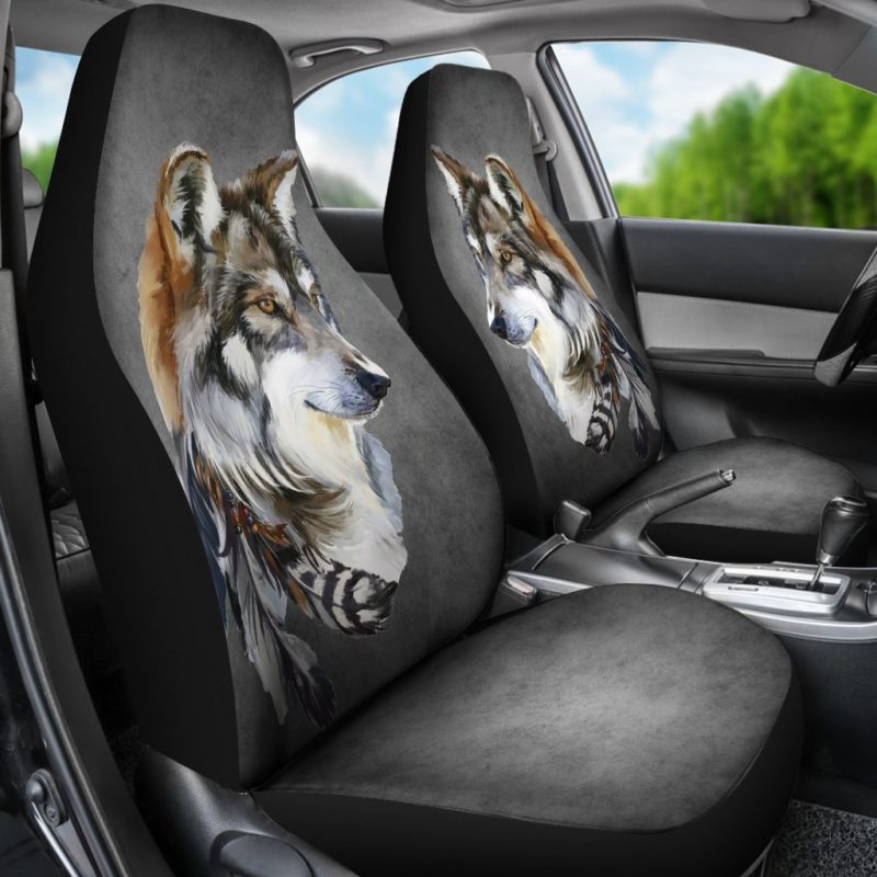 Tribal Wolf Car Seat Covers (set of 2)
