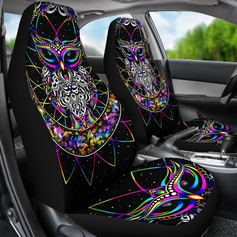 Colourful Owl - Car Seat Covers (set of 2)