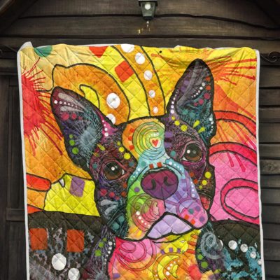 Boston Terrier Premium Quilt - Dean Russo Art Bedding Set