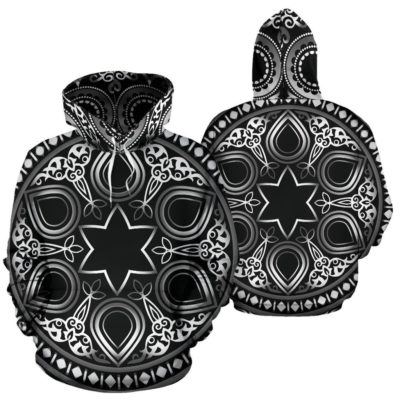 Lovely Boho Mandala Light Blue Design Pullover Hoodie