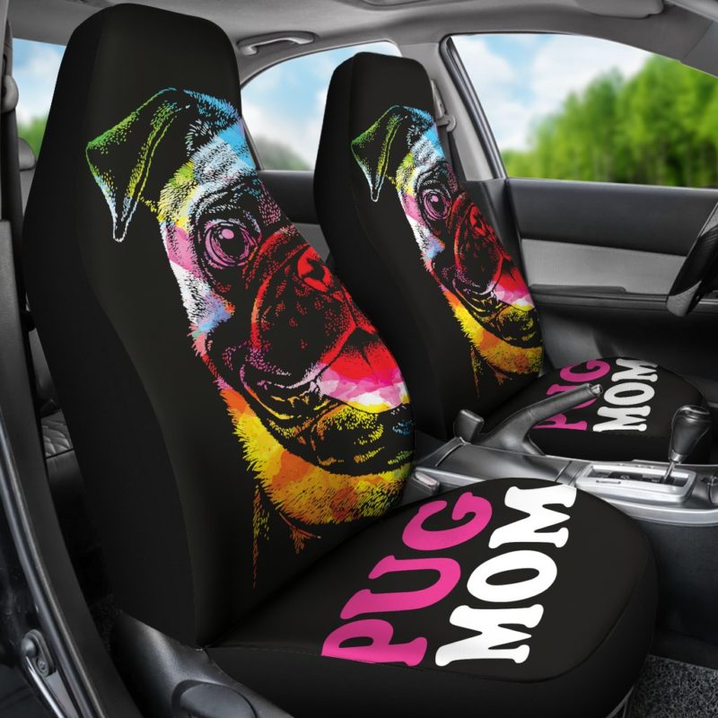 Pug Mom Car Seat Covers (set of 2)