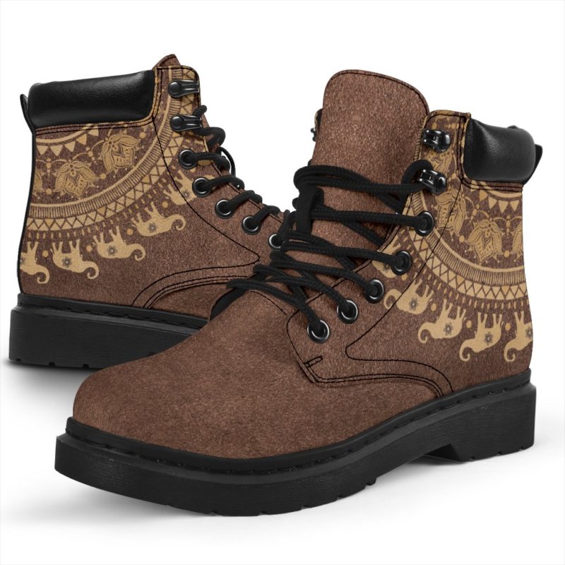 Brown Bohemian Elephant All-Season Leather Boots