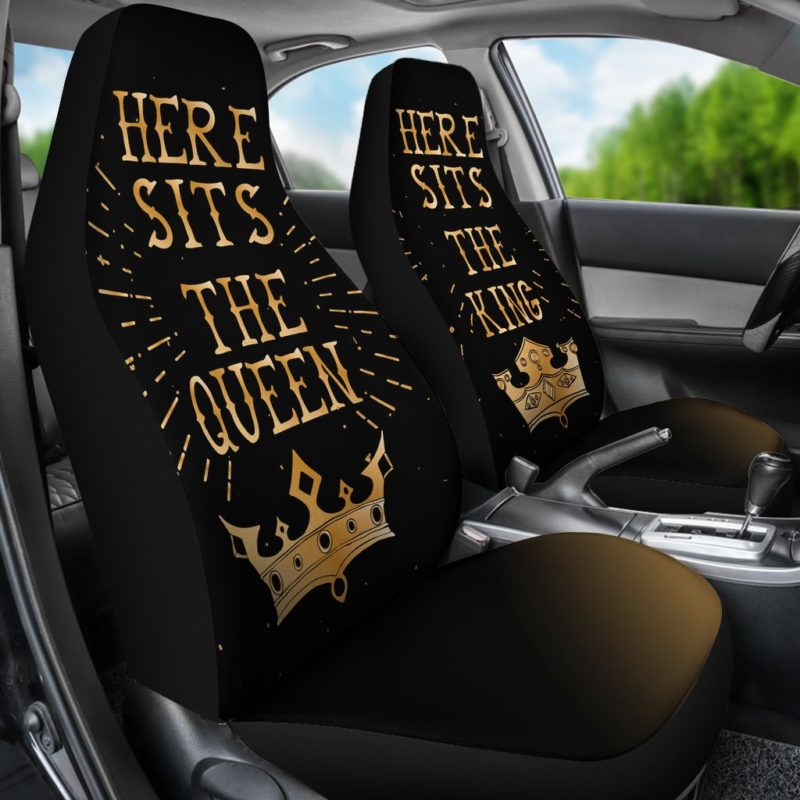 King & Queen Car Seat Covers (set of 2) - Gold Car Seat Covers (set of 2)