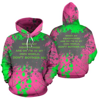 White & Pink Paisley Pattern Pullover Hoodie