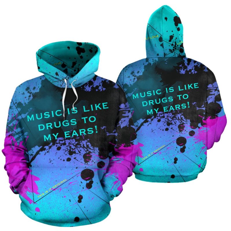 Music is my escape in life. Music in Silver Frame Edition Pullover Hoodie