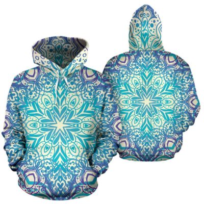 Lovely Boho Mandala Orange & Brown Design Pullover Hoodie