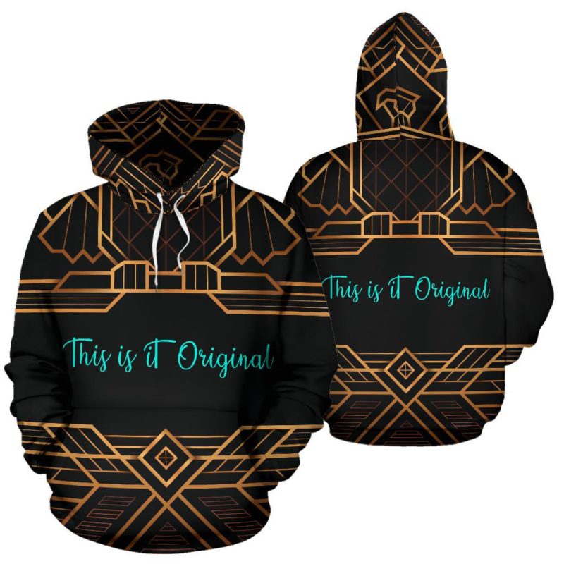 Luxury Abstract Army Yellow Design Hoodie With Quote. Childhood before technology - Pullover Hoodie