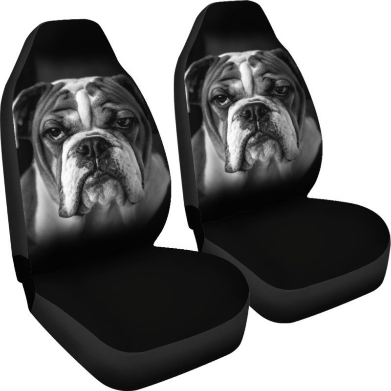 Resting Bulldog Face Car Seat Covers (set of 2) - bulldog bestseller Car Seat Covers (set of 2)