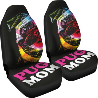 Pug Mom Car Seat Covers (set of 2)