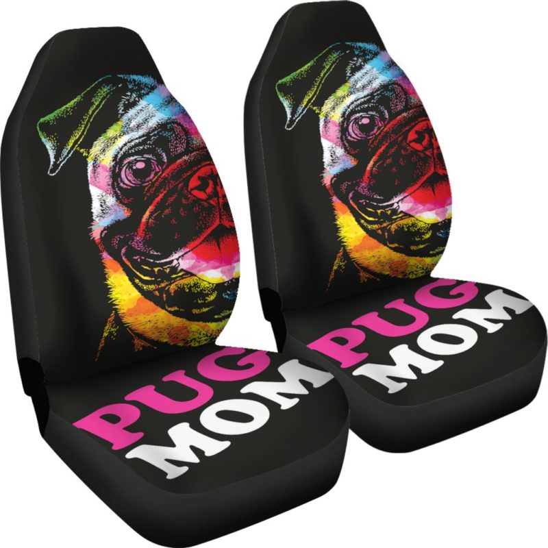 Pug Mom Car Seat Covers (set of 2)