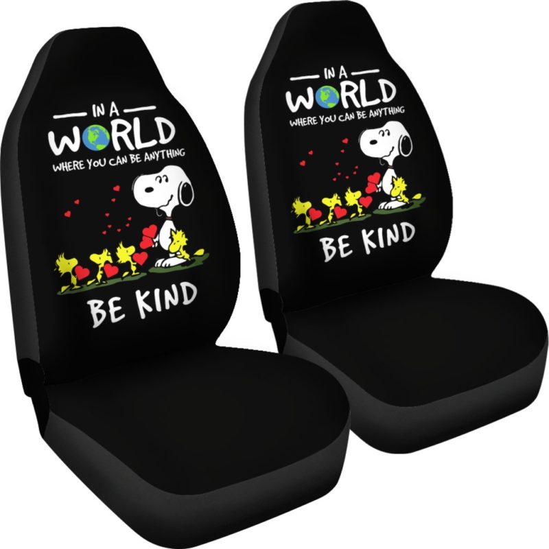 In A World Where You Can Be Anything Be Kind Snoopy Car Seat Covers (set of 2)