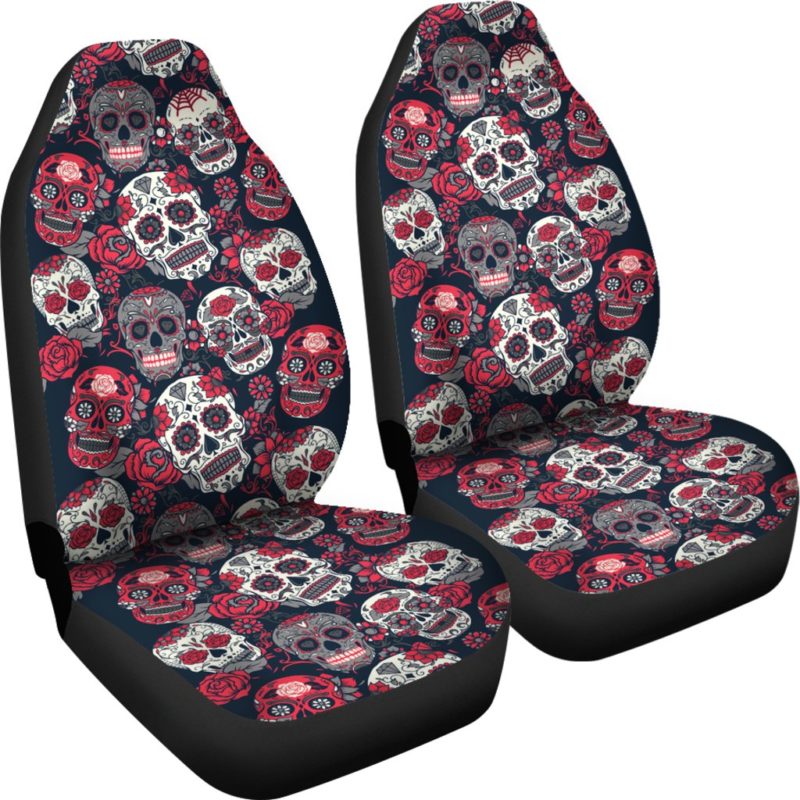 Pink Sugar Skull Car Seat Covers (Set of 2)