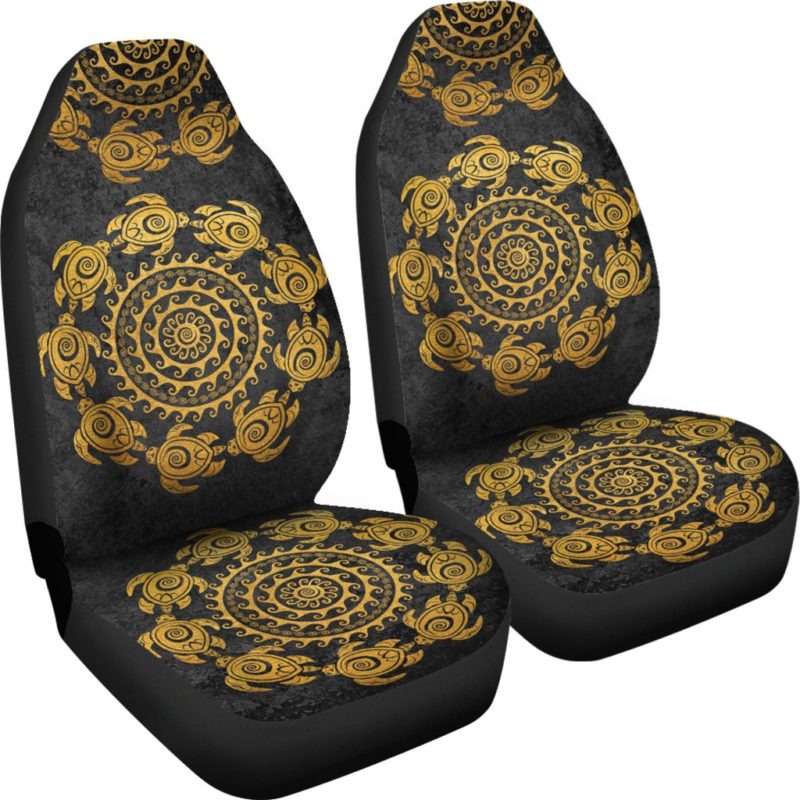Golden Mandala Turtle Car Seat Covers (set of 2)
