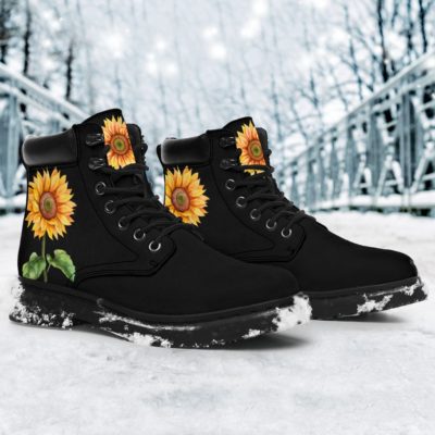 Bohemian Sunflower All-Season Leather Boots