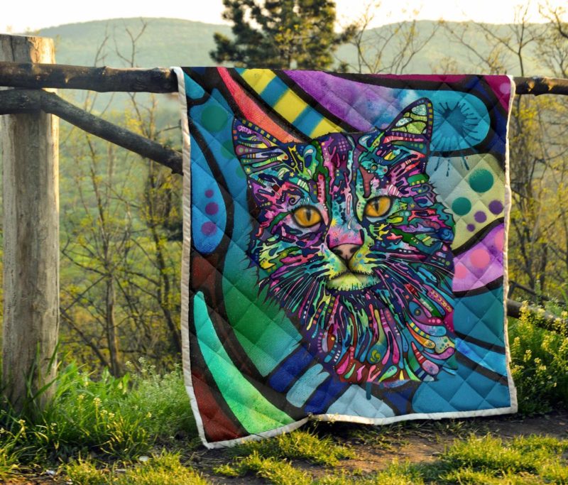 Cat Premium Quilt - Dean Russo Art Bedding Set