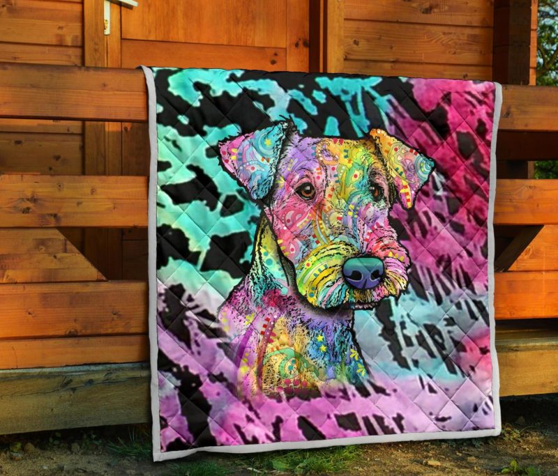 Airedale Terrier Premium Quilt - Dean Russo Art Bedding Set