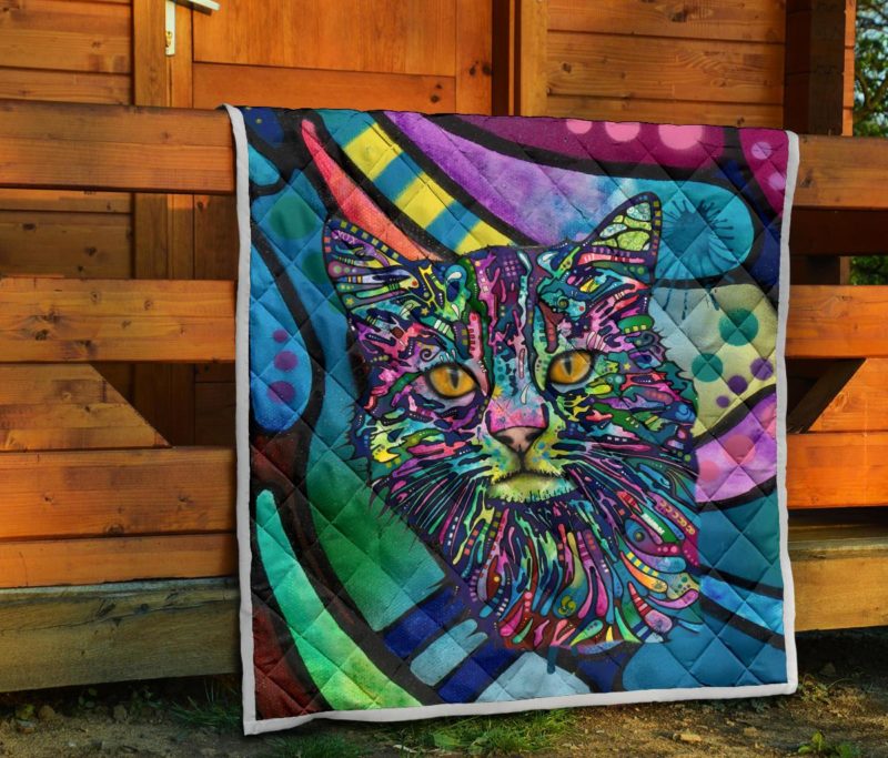 Cat Premium Quilt - Dean Russo Art Bedding Set