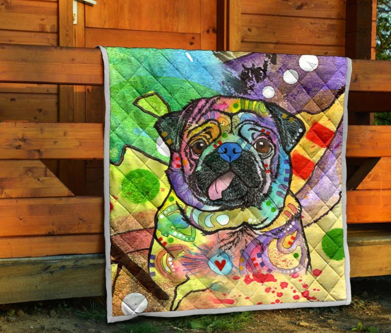 Pug Premium Quilt - Dean Russo Art Bedding Set