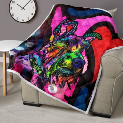 Schnauzer Premium Quilt - Dean Russo Art Bedding Set